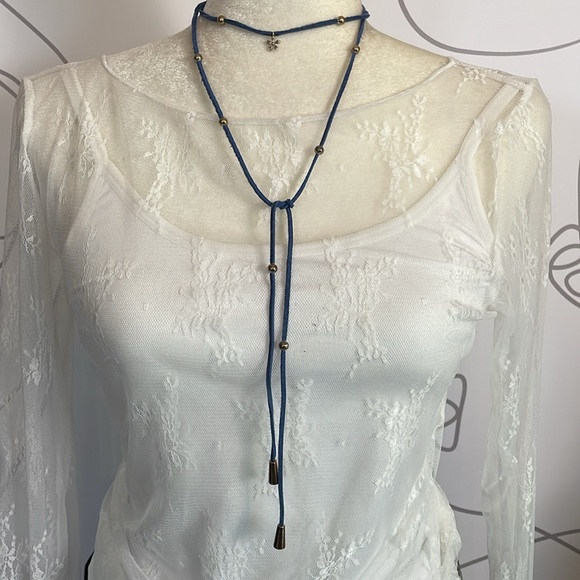 Handmade Suede Lariat Beaded Necklace-Various Colors - Picture 11 of 13